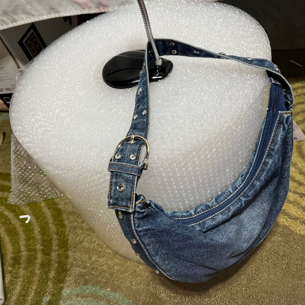 Denim Blue Studded Belt Bag - Picture 5 of 9